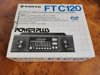 Vintage Sanyo Ft C120 Indash Hi - Power Am/fm Cassette Car Radio Boxed