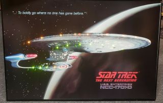 Vintage 1991 Star Trek Next Generation Uss Enterprise 1701 - D Lighted Wall Poster