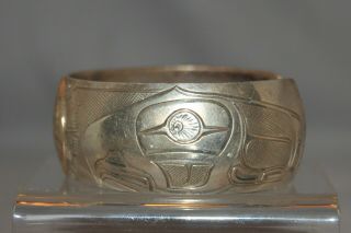 Vintage Signed 14K Sterling Silver Northwest Coast Native American Bracelet 3