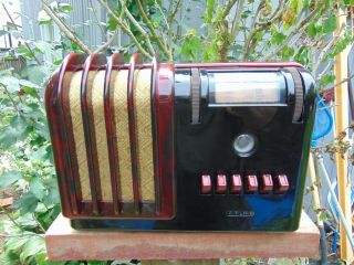 Cool Vintage Airline Model 602 Bakelite Tube Radio With Swirled Catalin Colors