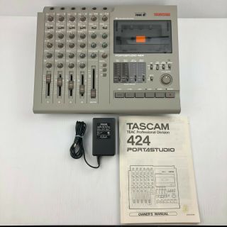 Tascam 424 Portastudio Vintage 4 Track Recorder W/ Power Supply