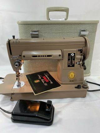 Vintage 1951 Singer Model 301 Sewing Machine,  Case And Booklet