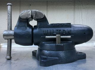 Vintage Wilton Bullet 350 Swivel Base Bench Vise Machinist Schiller Park Ill 3