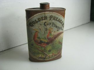 Vintage Golden Pheasant 1/2 Pound Gunpowder Tin