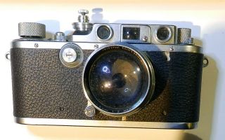 Leica Iiib Vintage Camera W Summitar F=5cm 1:2 Lens & Geiss Kontakt Shoe