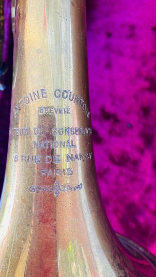 Vintage Antoine Courtois Paris Trumpet.  Vincent Bach Mouthpiece 7B / 7C 2