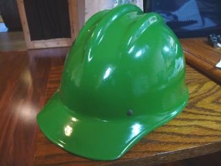 Vintage Bullard 502 6 Point Fiberglass Hard Hat Painted Green - Iron Worker