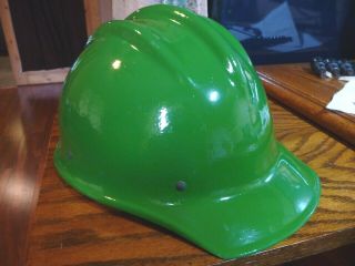 Vintage Bullard 502 6 Point Fiberglass Hard Hat Painted Green - Iron Worker 2