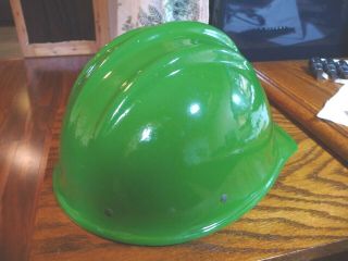 Vintage Bullard 502 6 Point Fiberglass Hard Hat Painted Green - Iron Worker 3