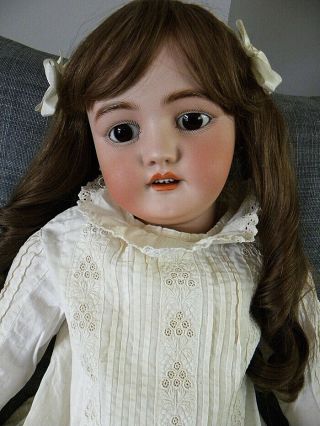 Big Simon Halbig 33 " 1079 Bisque Child Doll Compo Body Antique Clothing C 1900