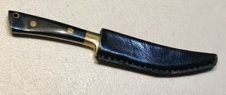 Vintage 1980’ Al Mar Seki Japan USA Fisher Dagger Knife Micarta Leather Sheath 2