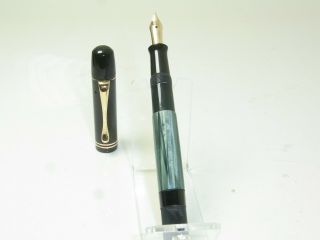 Vintage Early 30´s Pelikan 100 Green Marbled Fountain Pen Flexy 14ct Kf Nib
