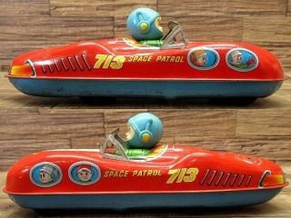 Masdaya Space Patrol 713 Racing Car Showa Retro Japan Vintage Tin Toy Rare 2