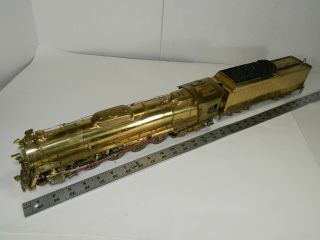 Vintage O Scale 2 Rail Brass 4 - 8 - 4 Steam Locomotive &12 Wheel Tender 30  Long