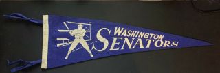 Vintage 1930’s - 1940’s Washington Senators Blue Pennant Rare