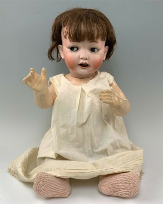 25 " German Bisque Kley & Hahn 167 Character Baby Doll W/ Flirty Eyes Orig.  Wig