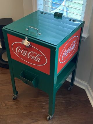Vintage Coca Cola Coke Ice Chest Cooler With 36oz Bottle