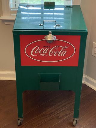 Vintage Coca Cola Coke Ice Chest Cooler With 36oz Bottle 2
