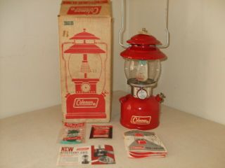 Vintage Red Coleman Lantern Model 200a W/box.  1970