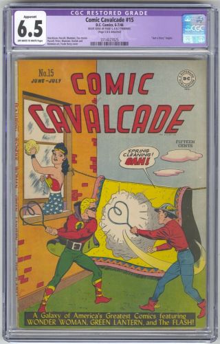 Comic Cavalcade 15 Cgc 6.  5 Vintage Dc Comic Just A Story Begins Golden Age 10c