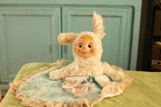 Vintage Rushton Rubber Face Bunny Rabbit Easter Egg Pajama bag 1950s Rare 3