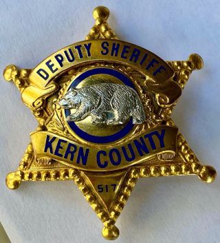 Vintage 1940 ' s Kern County CA Deputy Sheriff Badge 517 3
