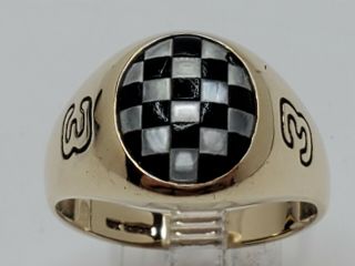 Mens 10k Solid Yellow Gold Dale Earnhardt 3 Nascar Racing Vintage Ring Size 11