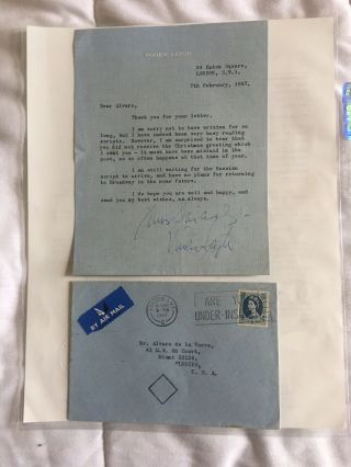 Vivien Leigh Signed Vintage Letter.  7th February 1967.  With Authenticity.