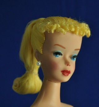 Vintage 1960s 4 Lemon Blonde Ponytail Barbie