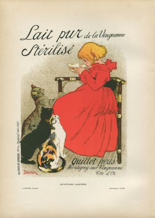 Steinlen Lait Pur Sterilise Vintage French Lithograph Affiches Illustrees 1896