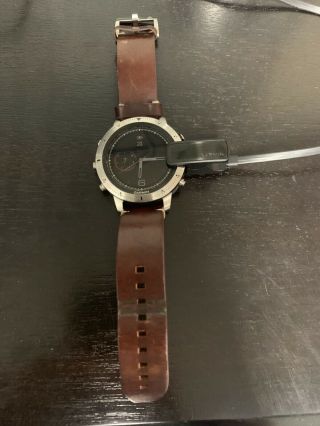 Garmin Fenix Chronos Gps - Stainless Steel Watch With Vintage Leather Band