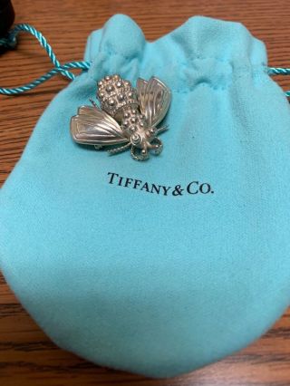 Tiffany & Co Gorgeous Vintage Unusual Bumble Bee Sterling Silver Pin Brooch