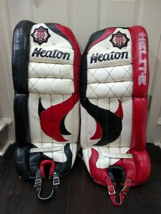 Heaton Helite 4 Brodeur Goalie Pads Size 32 Vintage Hockey Vaughn Koho Brians