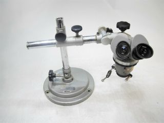 Vintage Nikon Microscope 10x Magnifier Objective 4x And Stand As - Is