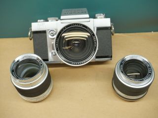 Vintage Beseler Topcon D Slr 35mm Film Camera 3 Lens Combo
