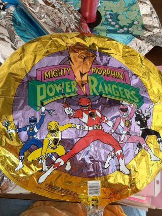 18 " Power Rangers Mylar Balloon With Self Sealer Two Sided Vintage