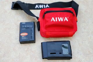 Vintage Aiwa Hs Jl505 Personal Cassette Player Case Bbe Stereo Recording Dolby
