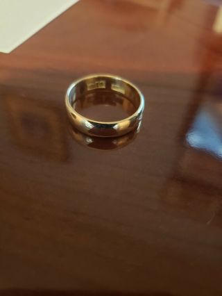 Vintage 18k Solid Yellow Gold Wedding Band Ring Crown Mark Size 7