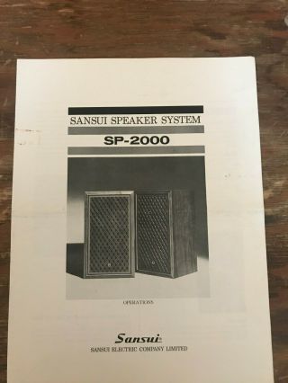 VINTAGE Sansui SP - 2000 Speakers - 4 way 6 driver speaker system,  OWNER 3