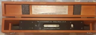 Vintage Starrett No.  199 15 " Master Precision Level W/ Wood Case And Certificate