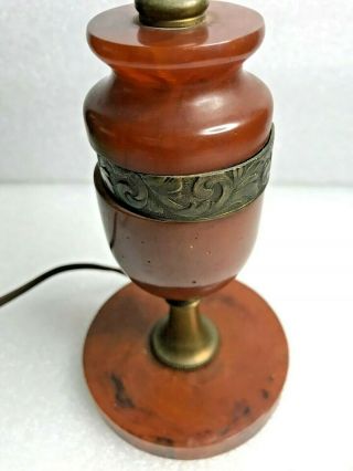 Vintage Small Bakelite Table Lamp Light Re - Wired For Safety 9.  5 "