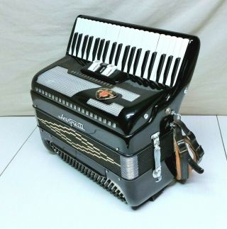 VINTAGE JANNETTI CORONA 120 BASS ACCORDION WITH CASE NEEDS SOME REPAIR 2