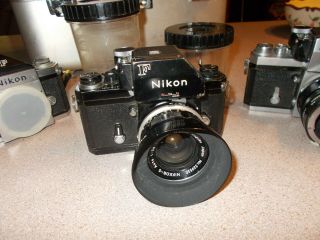 3 - vintage Nikon F 35mm Film Cameras w/ Nikkor - S Nippon Kogaku 1:2.  8 f - 35mm lens 3