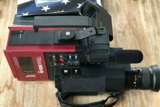 Vintage Red Jvc Videomovie Gr - C1u Vhs Analog Camcorder