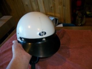 Vintage Buco Motorcycle/police Half Helmet (white) - With Visor
