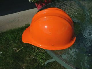 Vintage Bullard 502 6 Point Fiberglass Hard Hat Painted Orange - Iron Worker 2