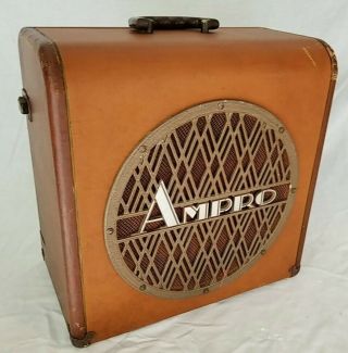 Vintage Ampro 16641 12 In.  Speaker W/cabinet 1956.  Vintage Guitar Amp Speaker
