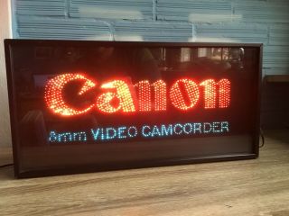 Vintage Canon Light Sign Video Photo Camera Display Advertising Display Store