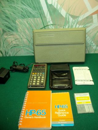 Vintage Hp - 65 Calculator W/carrying Case,  Ac Adapter,  Owner 