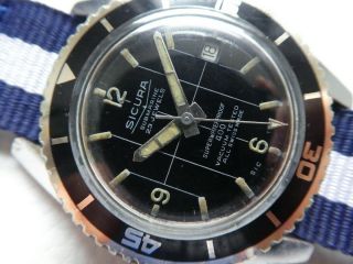 Very rare Vintage SICURA BREITLING Submarine 400 Men ' s Diver watch from 1970 ' s 3
